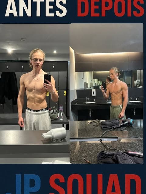 Antes e depois de cliente da JP Squad